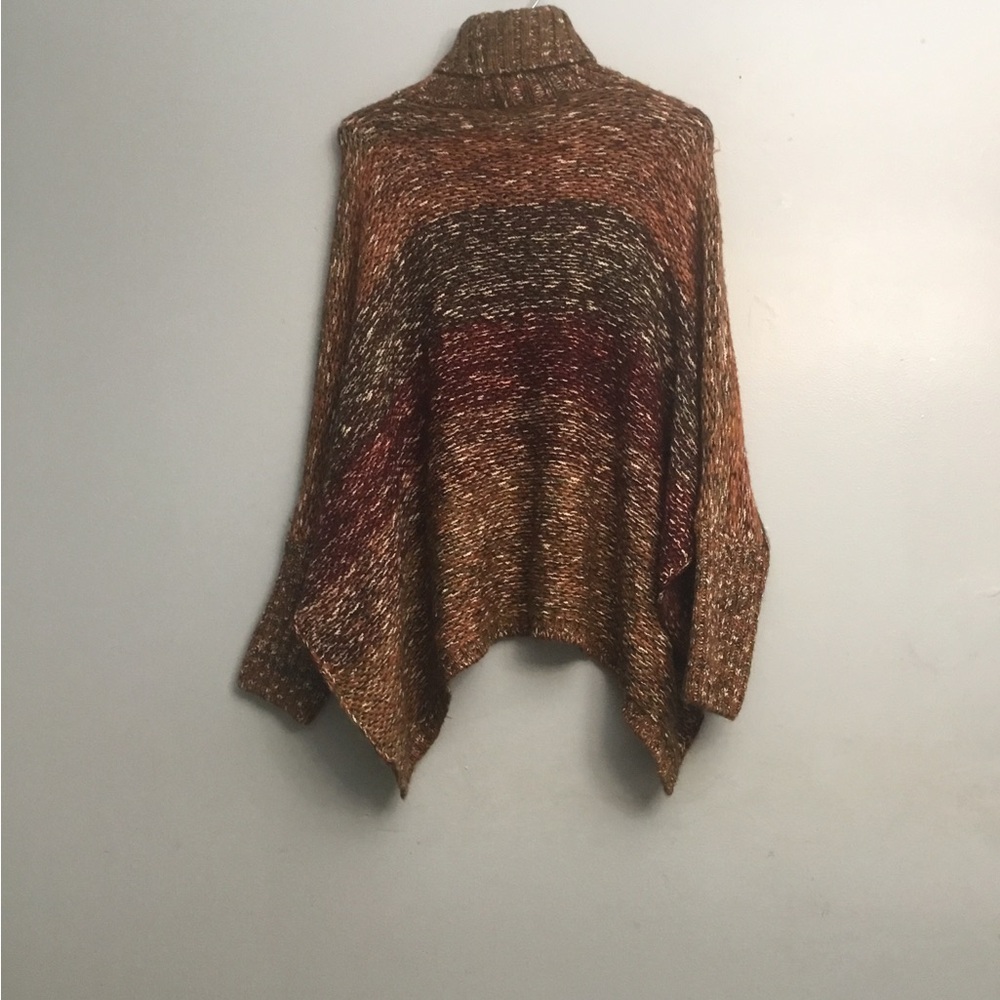 DESIGN LAB Cream and Brown Cowl Neck Sweater with Fuzzy Texture - Picture 10 of 12